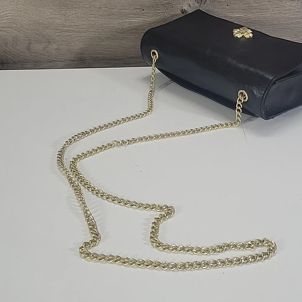 Patricia Nash Black Leather Chain-Shoulder Crossbody Shoulder Bag